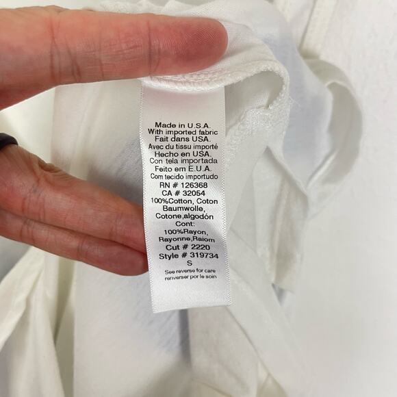 Left of Center Anthropologie | NWT Alamere Blue Abstract White Cotton Tank - Picture 12 of 12